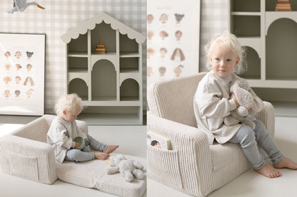 Lumi Børnestol – Corduroy – Vanilla